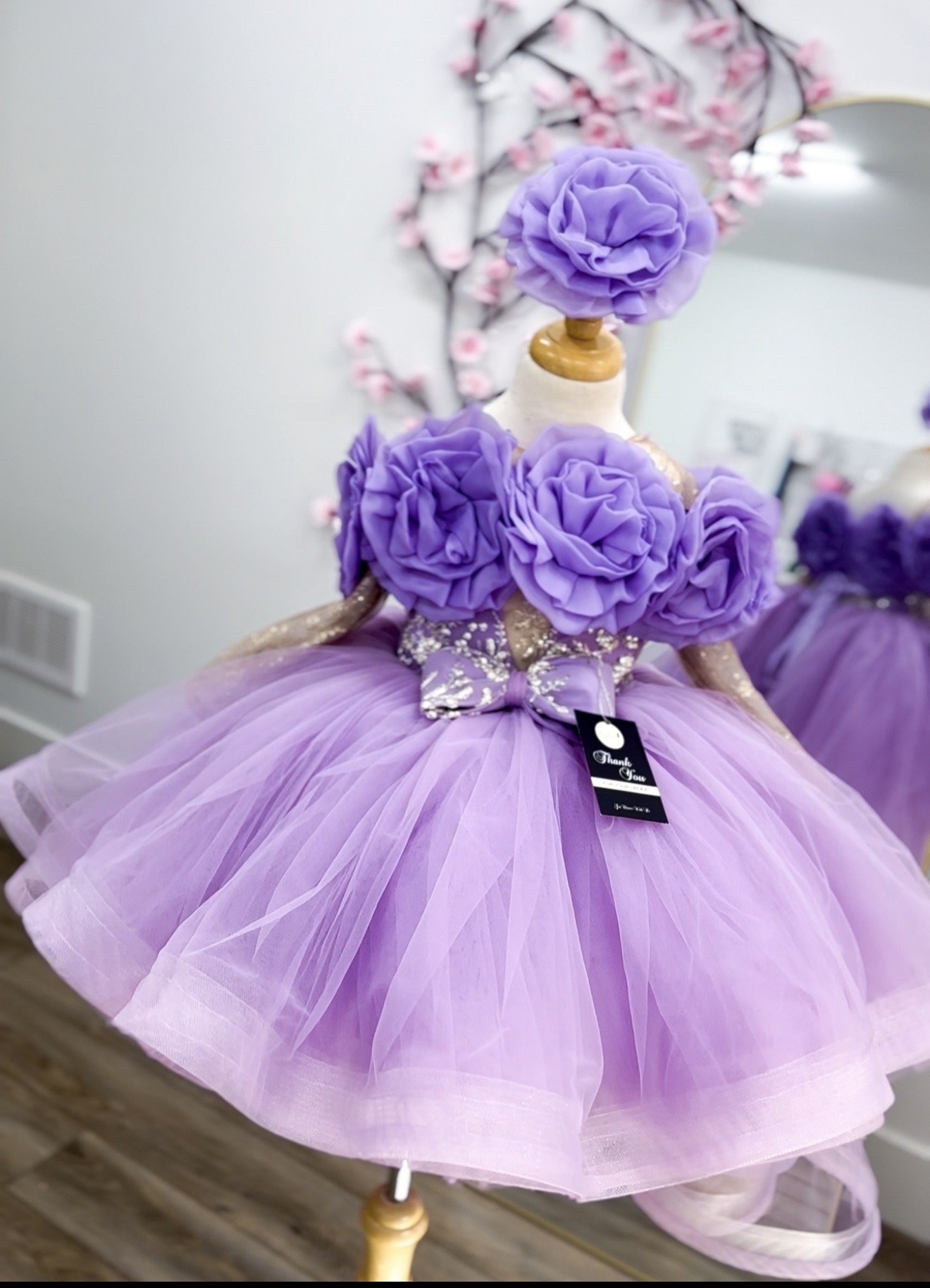 Lilac rosette ballgown Lilac rosette ballgown