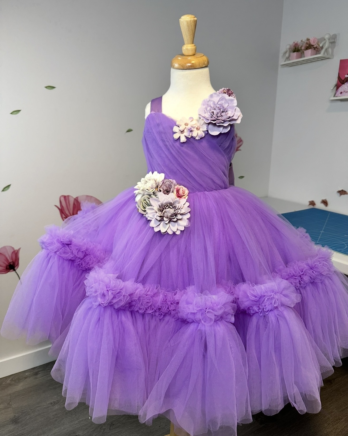 Lilac ruffled tiered gown Lilac ruffled tiered gown